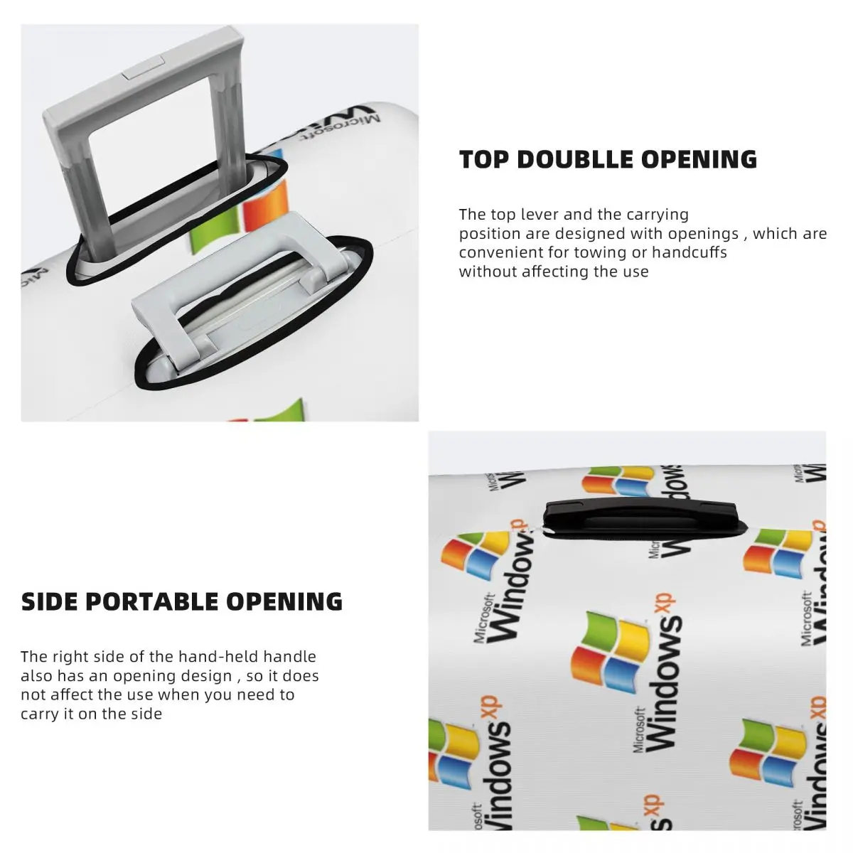 Windows Xp 2 Capa de proteção para mala Capa protetora elástica para bagagem de viagem para 18-32 polegadas