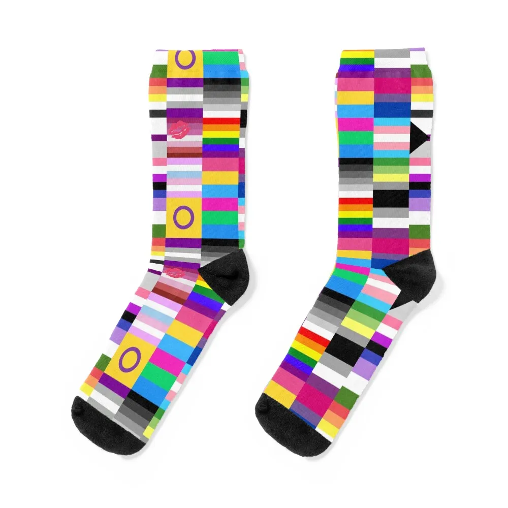 

LGBT Pride Flags Collage Socks custom sports golf set Stockings Socks For Men Women's