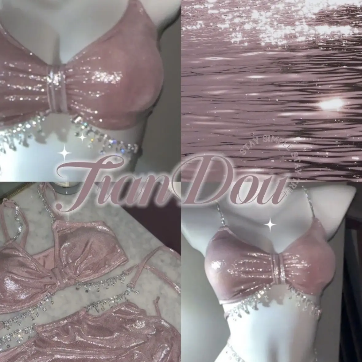 Biquíni de menina quente com corrente de luz de água de alta qualidade conjunto de três peças capa sexy barriga férias primavera maiô