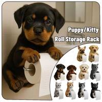 Cat Toilet Paper Holder Cat Toilet Roll Holder Wall Mounted Roll Rack Cute Dispenser for Dorm Home RV Restroom Travel Kitchen