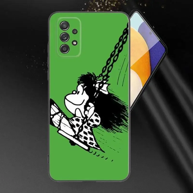 Cartoon M-Mafalda Phone Case For Samsung A91 80 70 53 42 32 30 20 A50 30S 50S 21S 20S A20E Black Phone Case