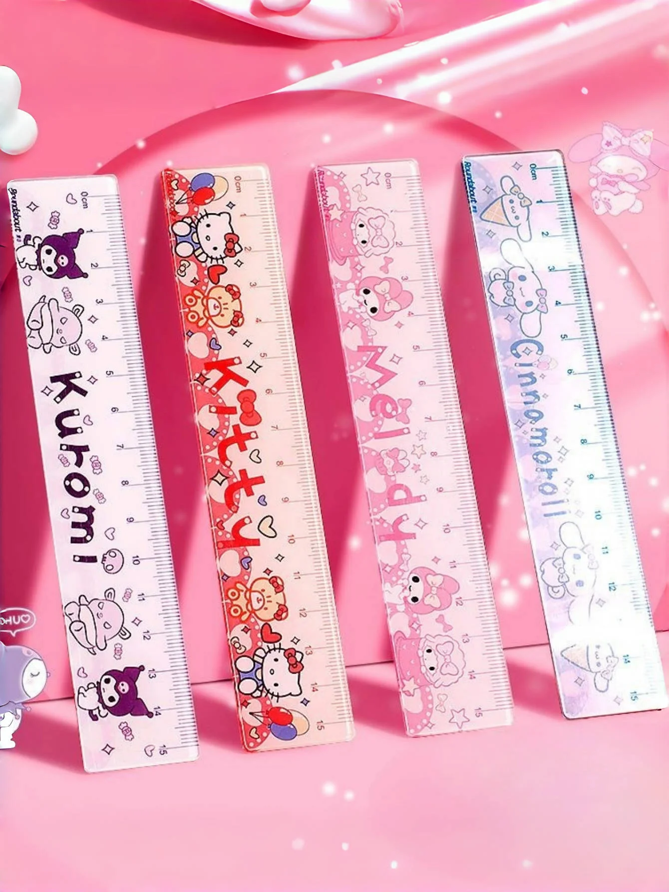 قطعة واحدة من مسطرة الأكريليك مع تصميمات كرتونية لطيفة Hello My Melody Kittyes، Cinnamoroll، Kuromi - أدوات مكتبية مدرسية مرخصة رسميًا #3