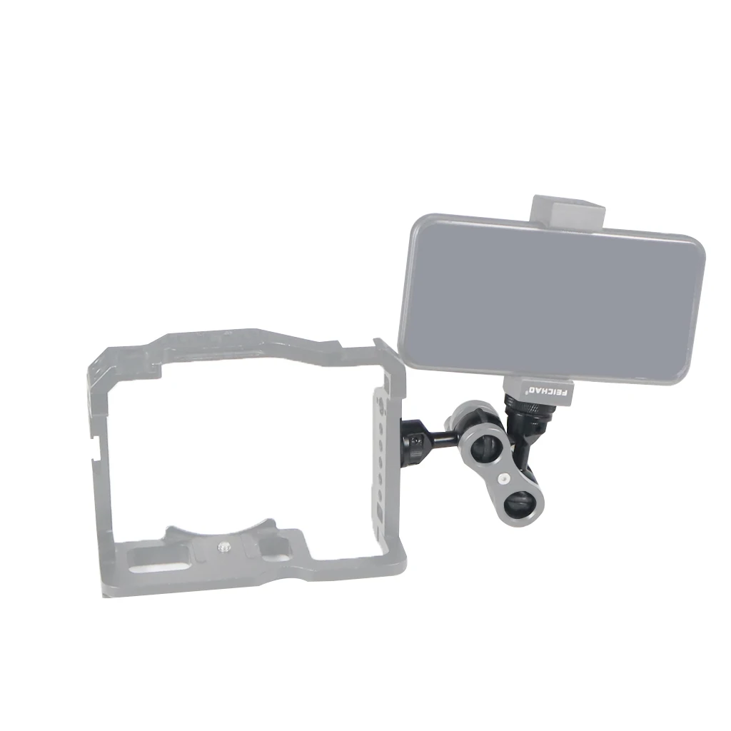 CNC-verstellbare 1-Zoll-Kugelkopfhalterung mit Kaltschuh-Basisadapter, Monitorhalter, magischer Arm für universelle Unterwasser-Action-Kamera – Detail 8