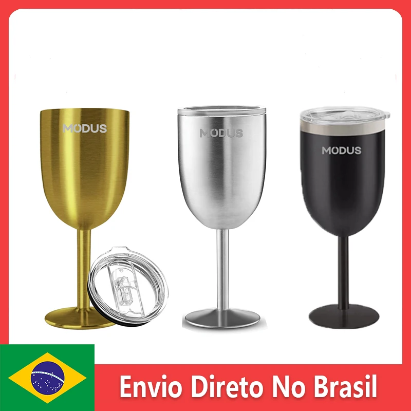 Double Wall Wine Glass,Vacuum Thermal Cup with Lid,Christmas Party Mug 400ml