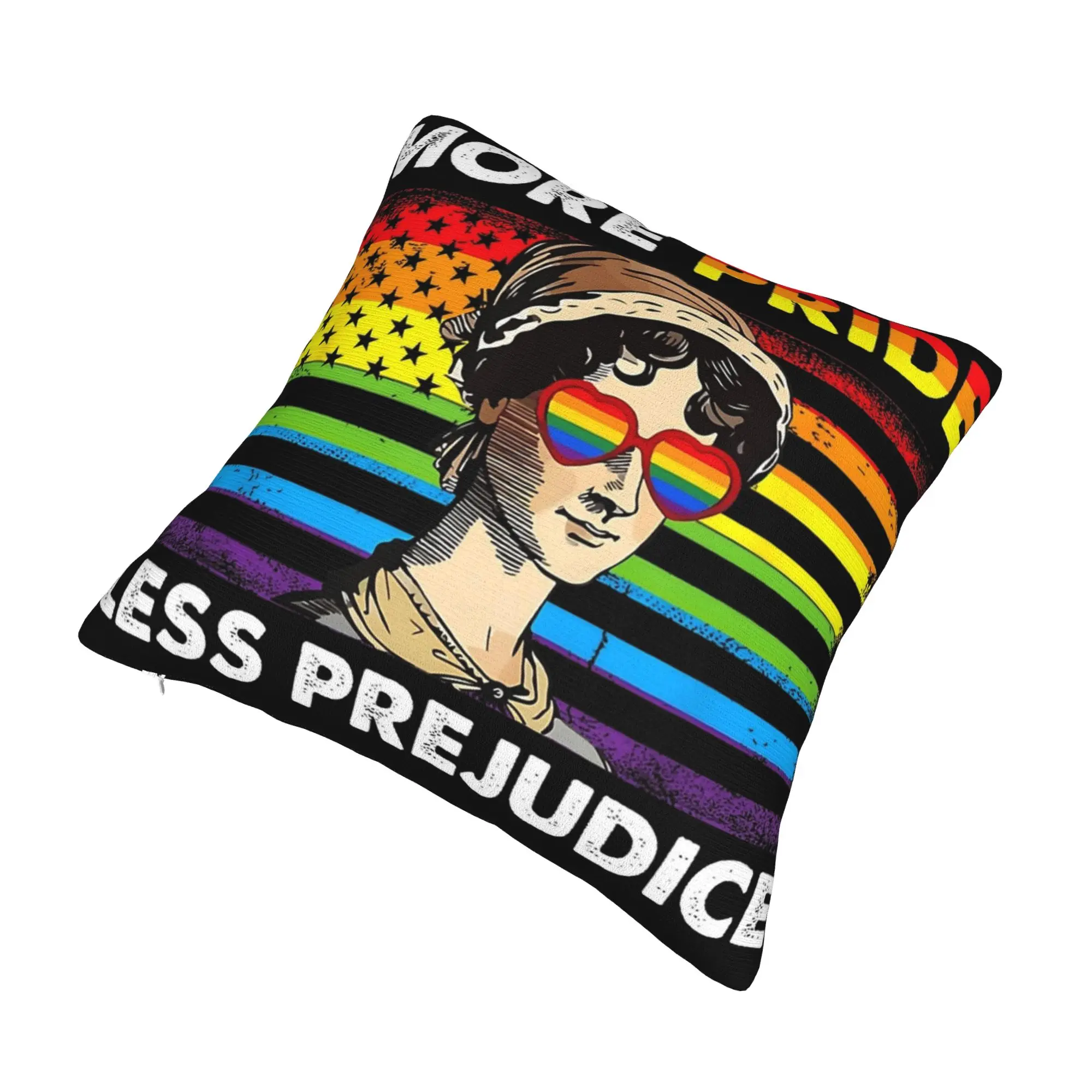 More Pride Less Prejudice  Pillow Covers Merchandise Printed Cushion Cover Gift  Pillow Case Cover Seater Multiple Sizes