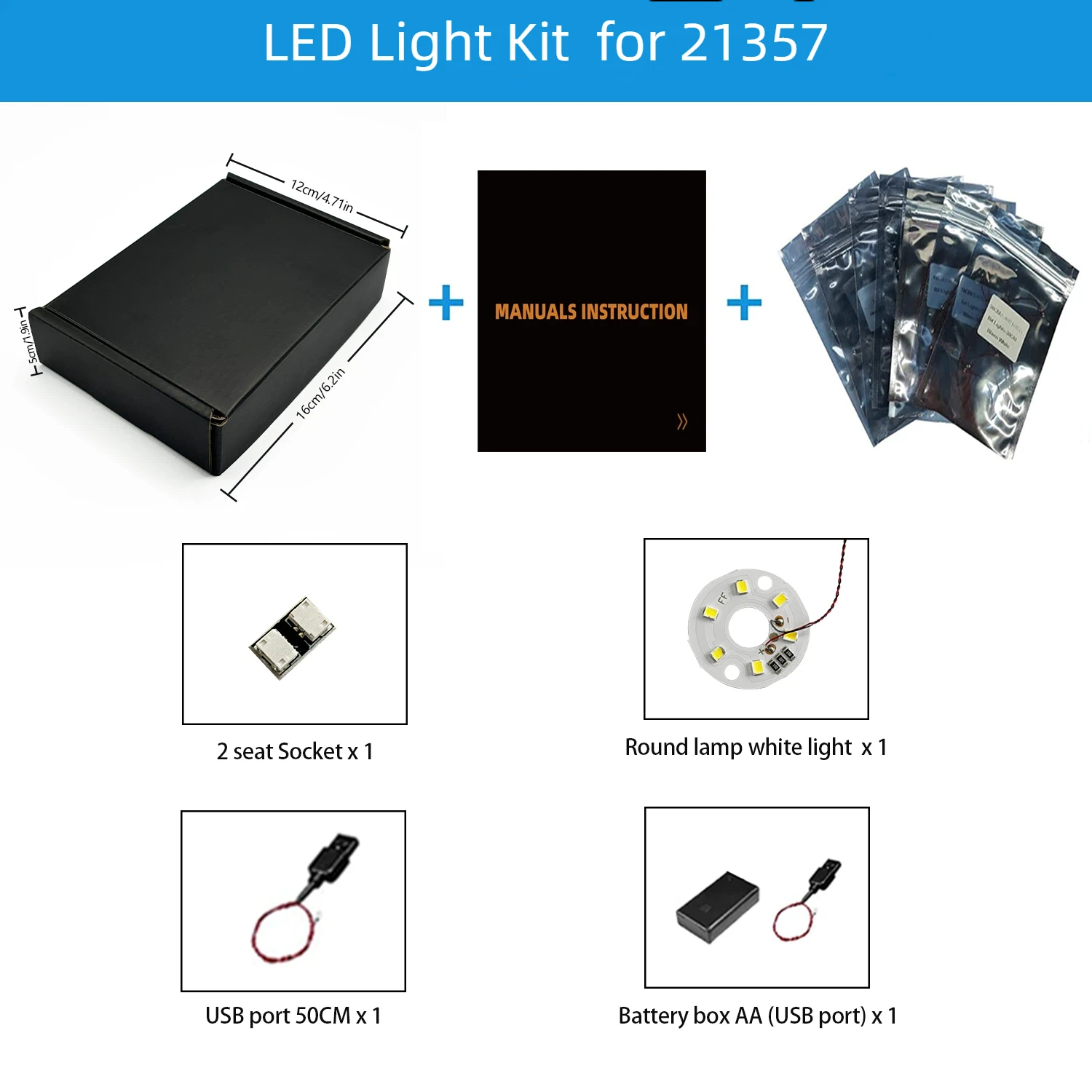 BRIXSPARK LED-Beleuchtungsset, kompatibel mit Lego 21357, USB-DIY-Lichtset für Pixar Luxo Jr. MOC-Bausteine, keine Bausteine im Lieferumfang enthalten