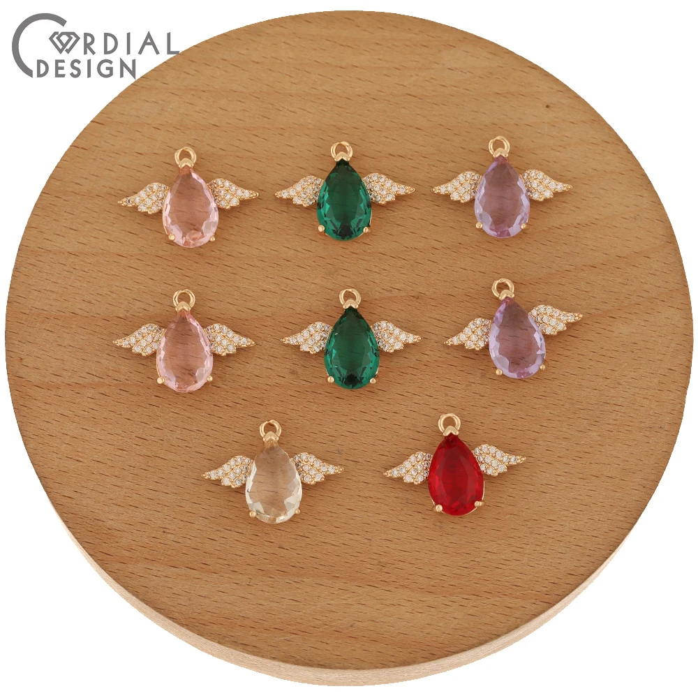 

Cordial Design 30Pcs 15*21MM CZ Charms/Hand Made/Jewelry Accessories/DIY Pendant/Jewelry Findings & Components/Earrings Making