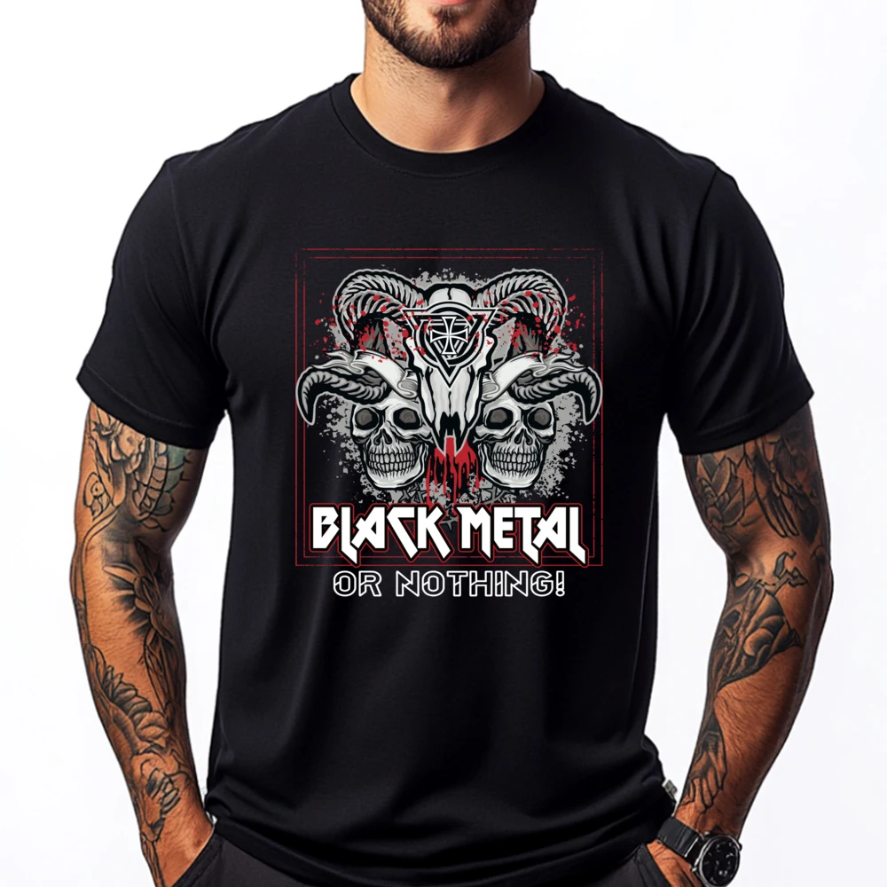 

Black Metal Or Nothing I Black Metal Luxury Designer Men Clothes Funny New Fashion Music T-shirt