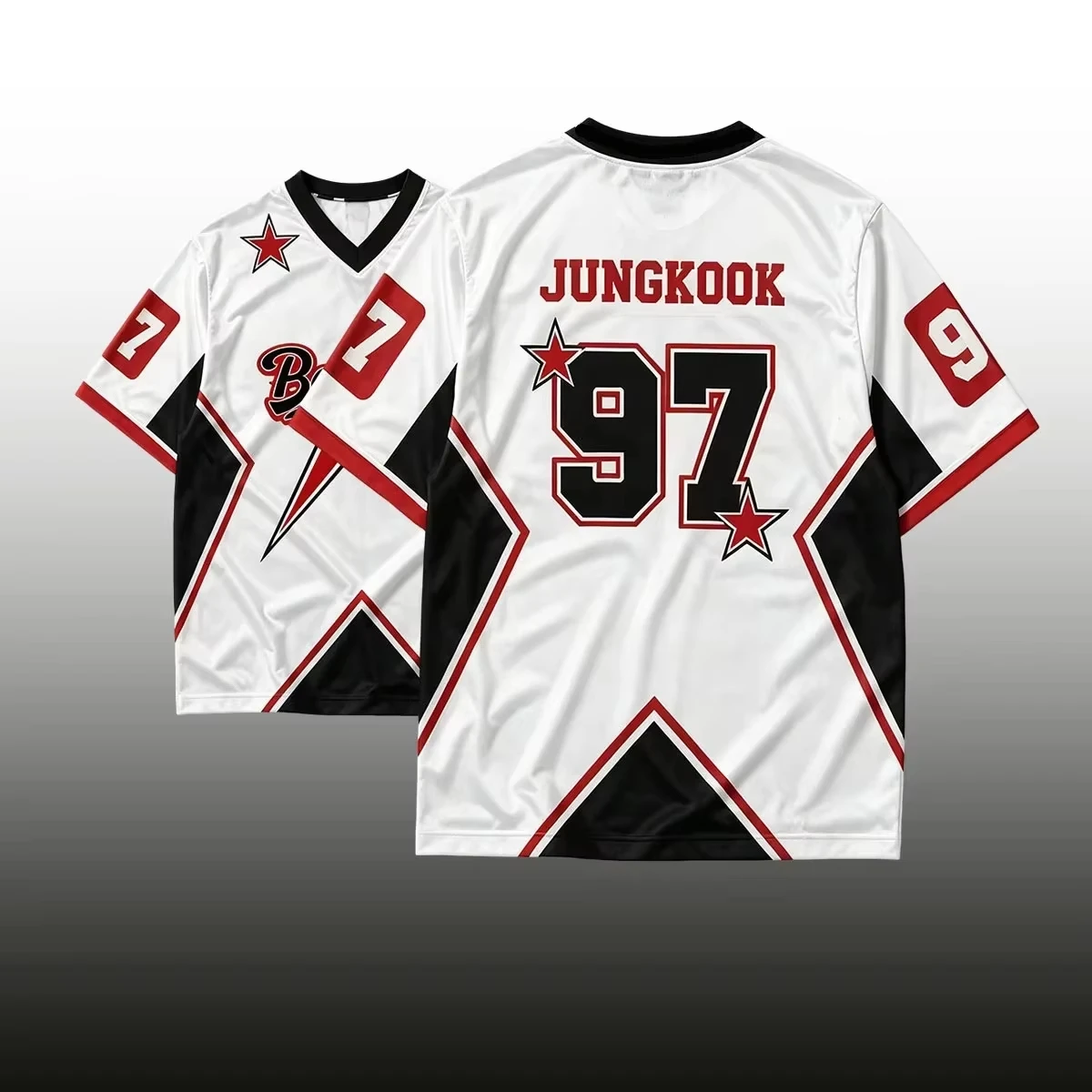 Family Matching JIMIN Football Jersey, Geometric 95 Number Print Short‑Sleeve Mesh Top For Adult Kids Kpop Fans Streetwear