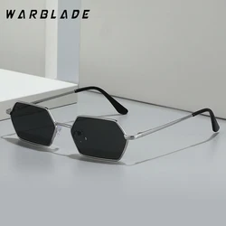 New Small Punk Sunglasses Women Men Vintage Hexagon Metal Frame Sunglasses Trendy Luxury Brand Designer Sun Glasses Female UV400