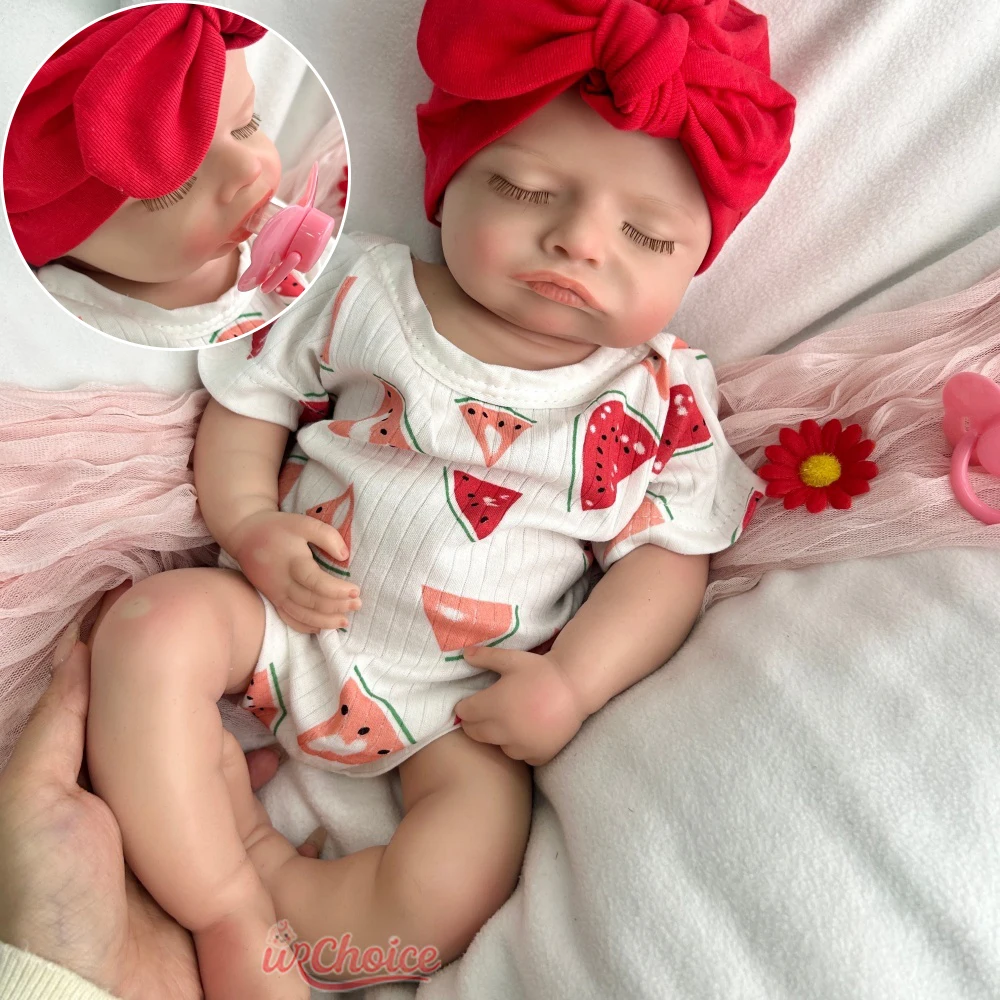 

High-Simulation 45cm Realistic Silicone Reborn Baby Girl Art Doll Featuring Hand-Painted Veins and Baby Details for Collector