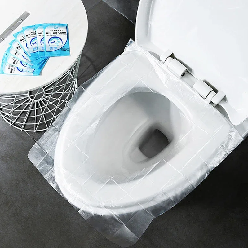 

CANBOUN 50pcs Disposable Toilet Seat Cover Portable Travel Safe Toilet Seat Paper Pad Waterproof Seat Cushion Bathroom Supplies