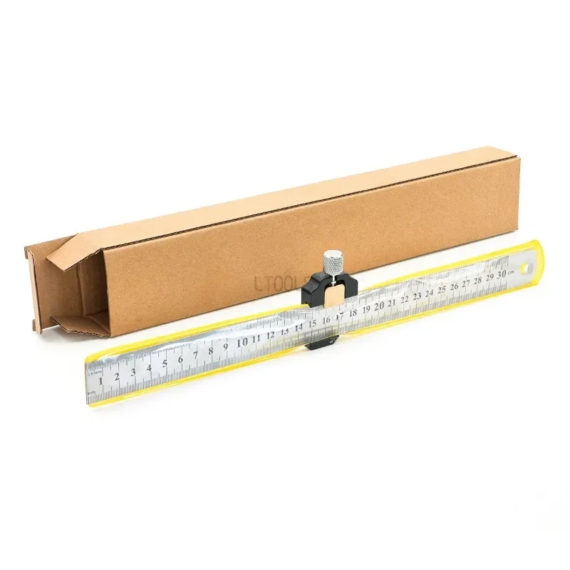 Steel Ruler with Marking Positioning Block Carpenter 45 ° Positioning Ruler Woodworking Double Sided Scale Quick Marking Gauge