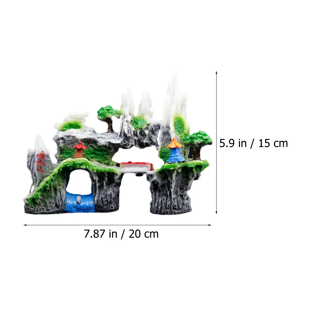 

Resin Mountain Decor Shaped Adornment Fish Tank Accessories Aquarium Fish Tank Decorations Snow Mountain Model