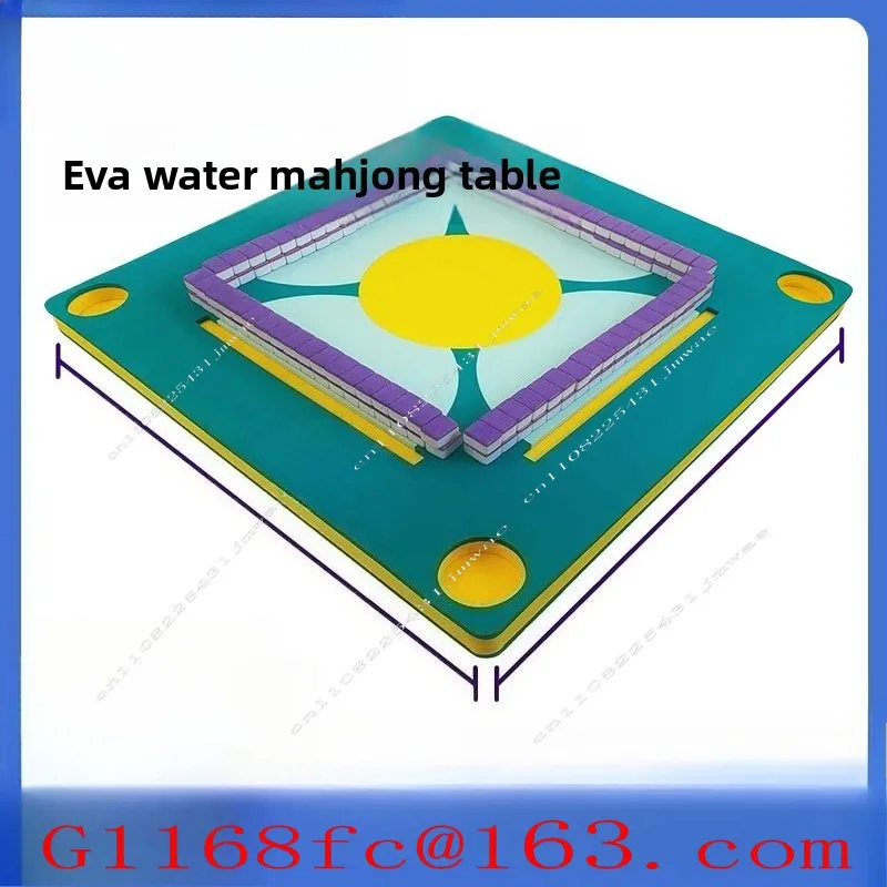 EVA Foam Water Mahjong Table Floating Folding Printing Mahjong Buoyancy Casual Games Chess and Cards