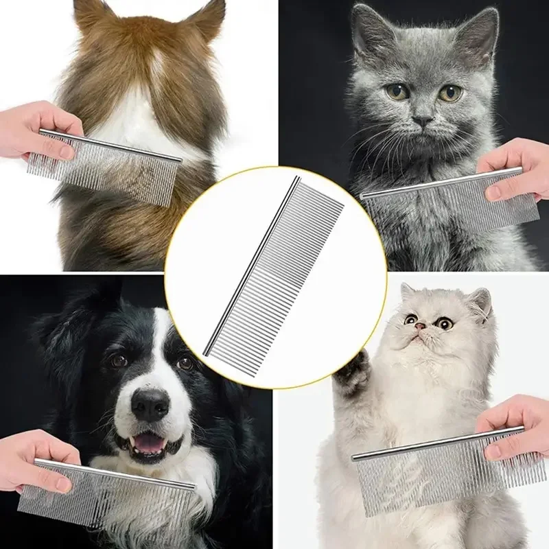 Pet Hair Removal Comb for Cats Stainless Steel Cat Stuff Grooming Comb Animal Brush Cats Tools Hair Brush for Dog Pet Supplies