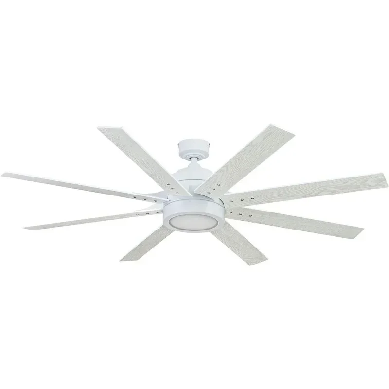 

Contemporary LED Ceiling Fan with Light and Remote Control, Blades with Dual Finish, Reversible Motor