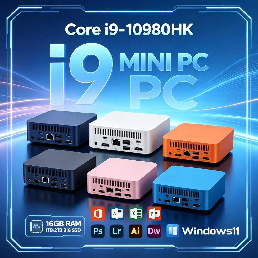 2026 Powerful Mini PC Intel Core i9-10980HK 16GB RAM 1TB/2TB SSD WIFI 6 BT5.2 High-speed Gaming Computer Windows 11