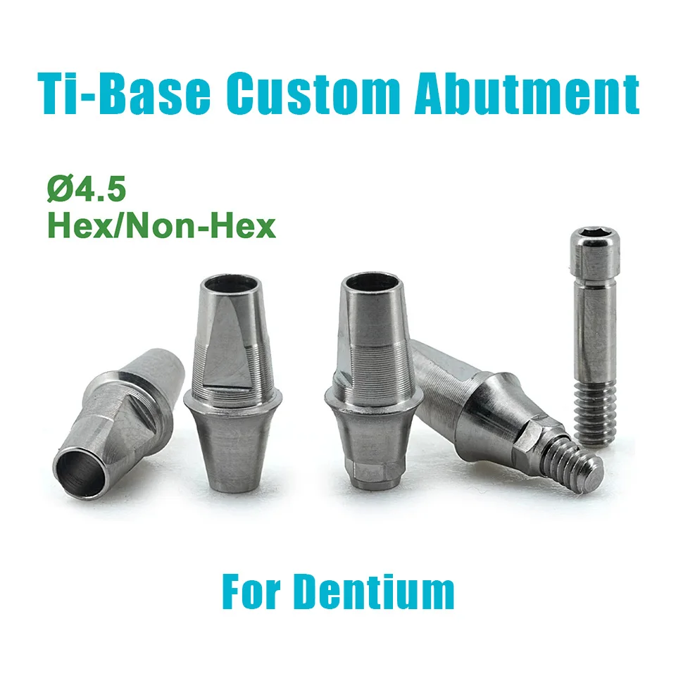 10Pcs Titanium Ti Base Custom Abutment Compatible with Dentium System Prosthetic Crown Bridge Implant Restoration Hardware Parts