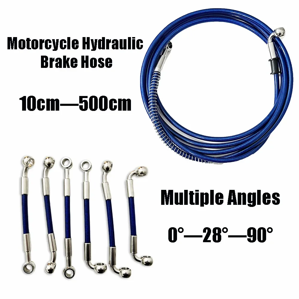 

10~500cm10mm Banjo Motorcycle Hydraulic Brake Hose Line High Temperature Resistance Oil Hose Stainless Steel Braided CableTubing