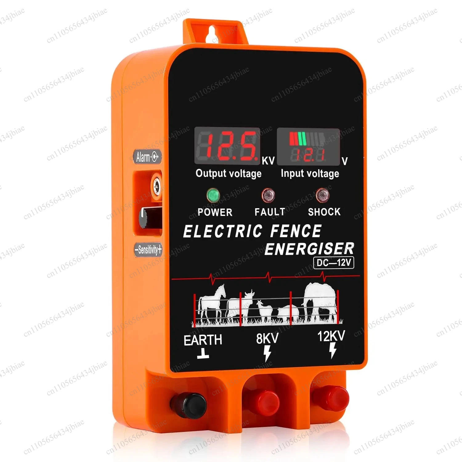 With Display and Alarm No Remote  Electric Fence Charger Energizer , AC DC 2 in 1 Powered Supply