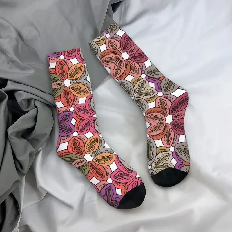 Y2K Vulva Colorful Pattern Harajuku Super Soft Stockings All Season Long Socks Accessories For Unisex Birthday Present