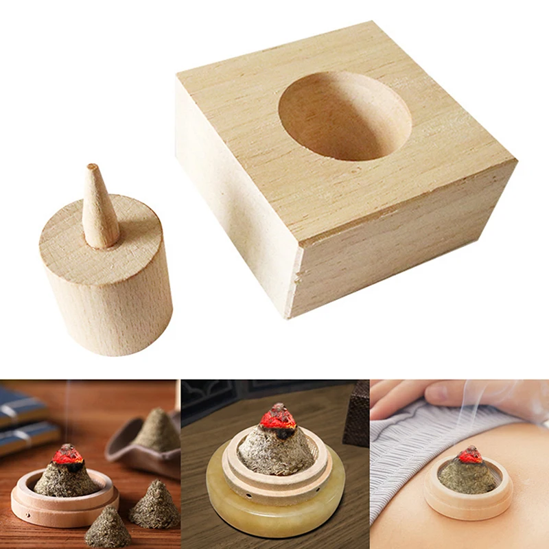 DIY Moxibustion Tower Wooden Mould Pure Wormwood Moxa Traditional Chinese Medicine Therapy Body Massager Warm Uterus Health