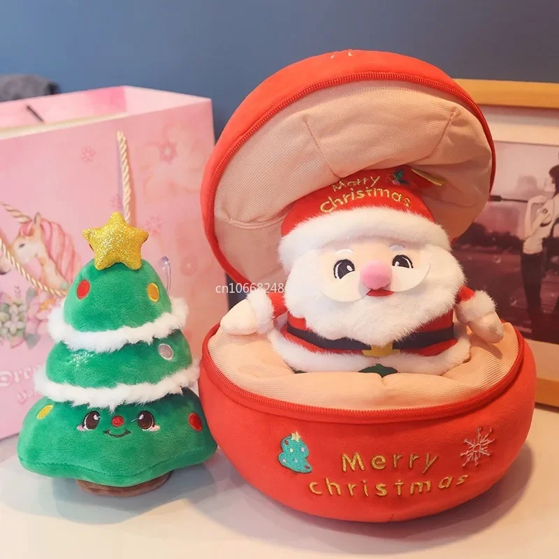 2024 New Kawaii Santa Claus Christmas Series Apple Deer Tree Snowman Soft Plush Toys Sofa Decoration Children's Christmas Gifts