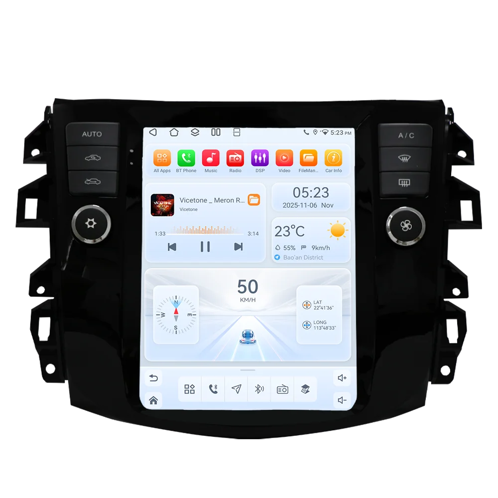Hizpo 9,7 Zoll Android 15 Auto-Radio für Nissan Navara 2016 - 2020 Carplay Bluetooth Multimedia-Player 5G WLAN Video GPS DSP Stereo 2Din Autoradio Navigation GPS Auto-KI-Intelligente Systeme Headunit