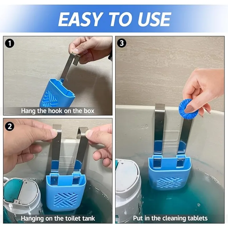 1/2Pcs Toilet Tank Cleaning Tablet Holder' , Hanging Toilets Bowl Cleaner Carrier for Preventing Dissolved Residue From Pollutin view 5