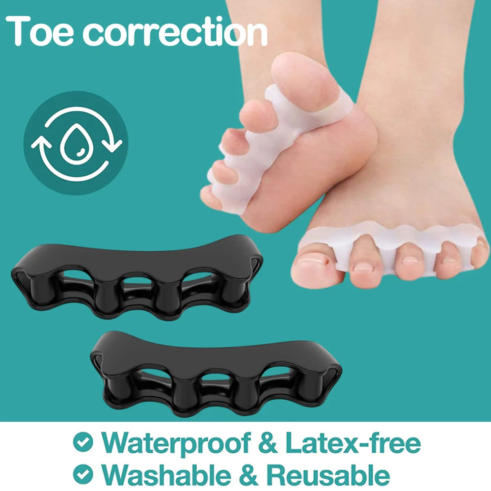 1 pasang orthotic jari kaki silikon lembut, pemisah kaki, Bunion dan Hammertoe Orthotics, cocok untuk berlari dan latihan Yoga