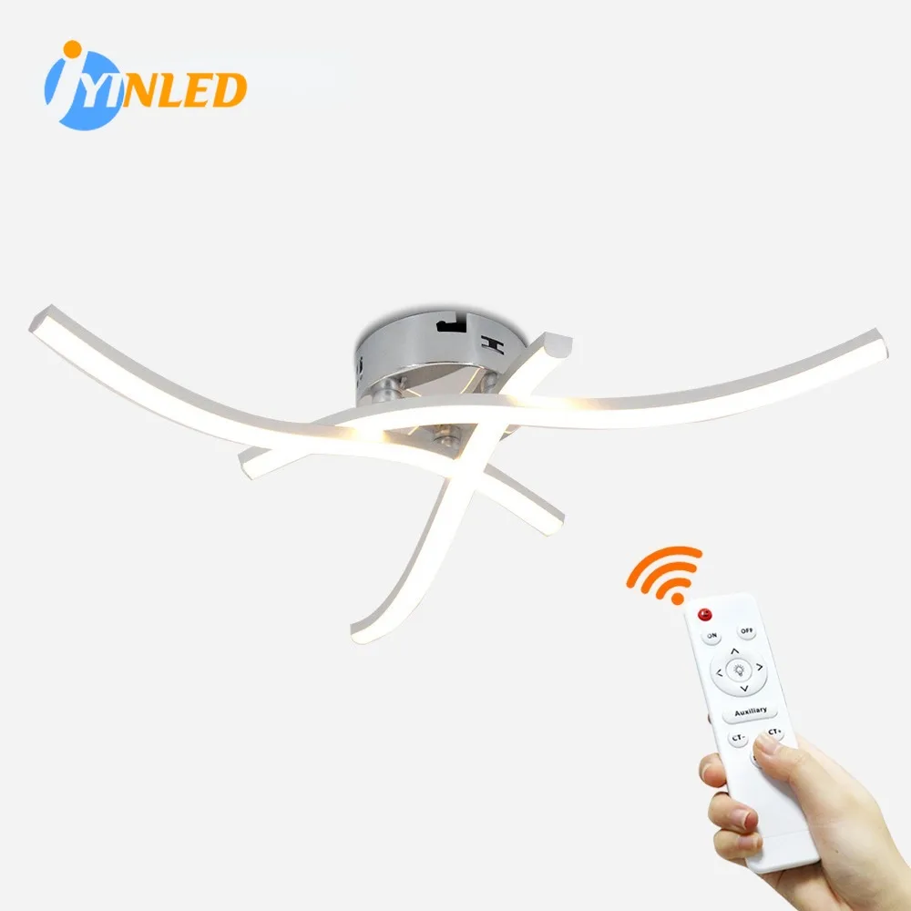 

LED Ceiling Light, 18W Modern Led Light for Bedroom 3 LED Curved Strips Design 6000K Indoor Flush Mount Ceiling Light Fixture