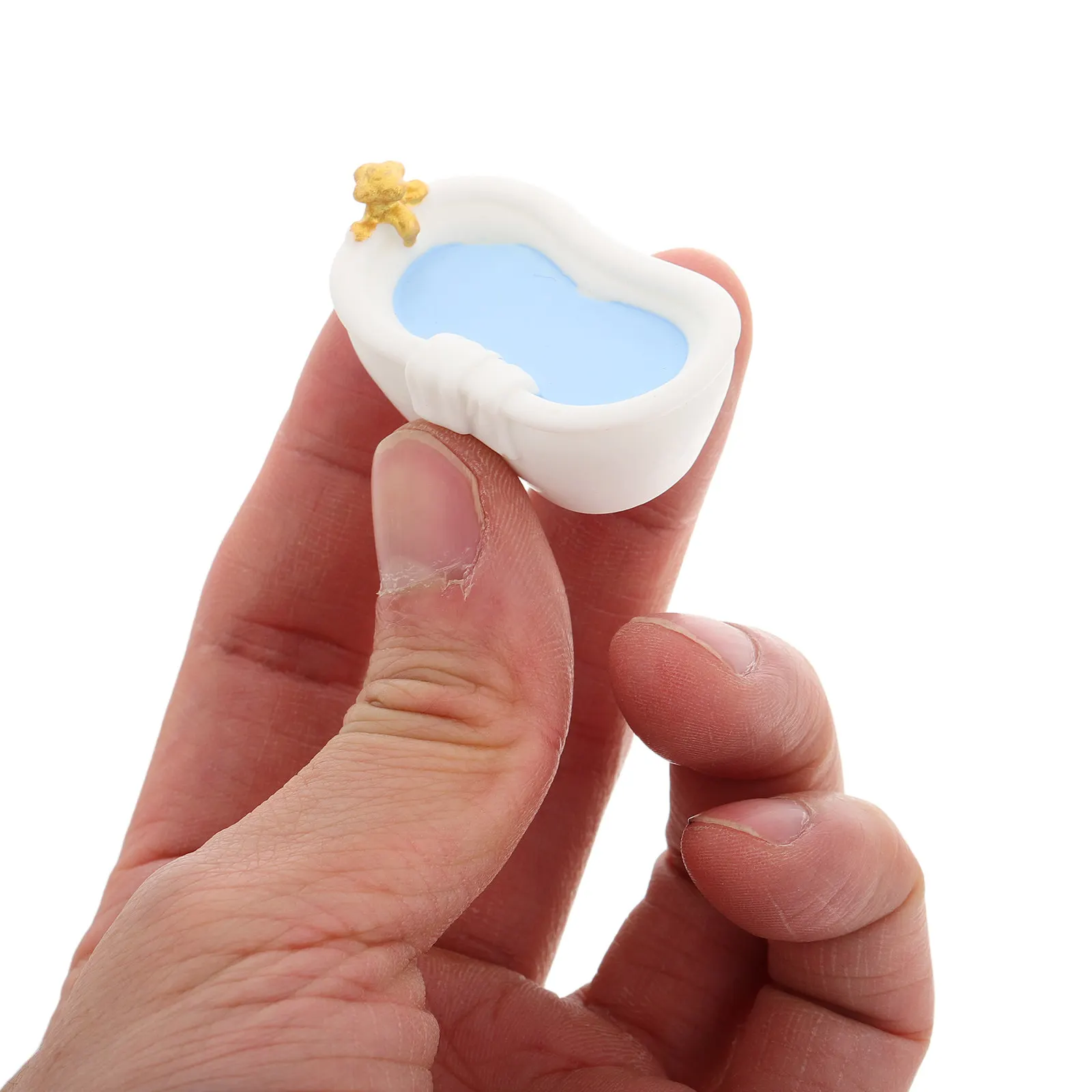 10Pcs Miniature Bathtub for Dollhouse Bathroom Creative DIY Decoration Mini Bath Accessories Miniature Bathroom