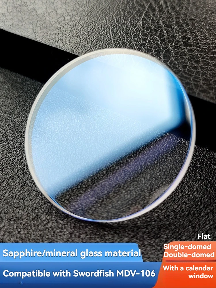 Sapphire Glass for Casio MDV-106 Swordfish, Blue Light AR Coated Watch Lens with Date Magnifier, Replacement Crystal