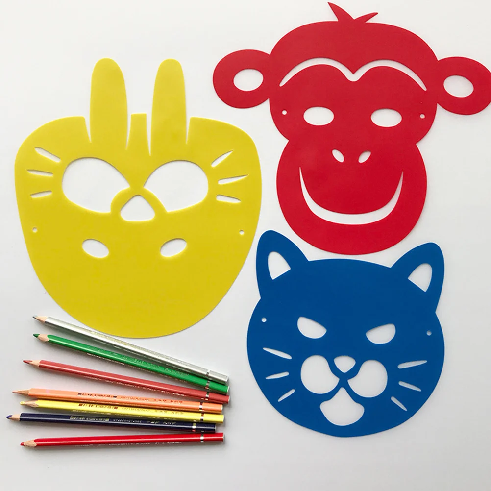 1 مجموعة قوالب اللوحة الكرتون الحيوان متعدد نمط الجوف الملونة رسم الإستنسل DIY بها بنفسك الاطفال الحرف أدوات الرسم الخيال #3