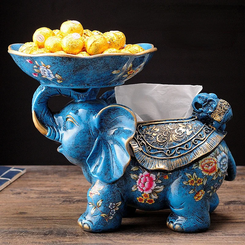 

European style creative paper drawer, living room, tea table, table decoration, multifunctional elephant storage box, paper
