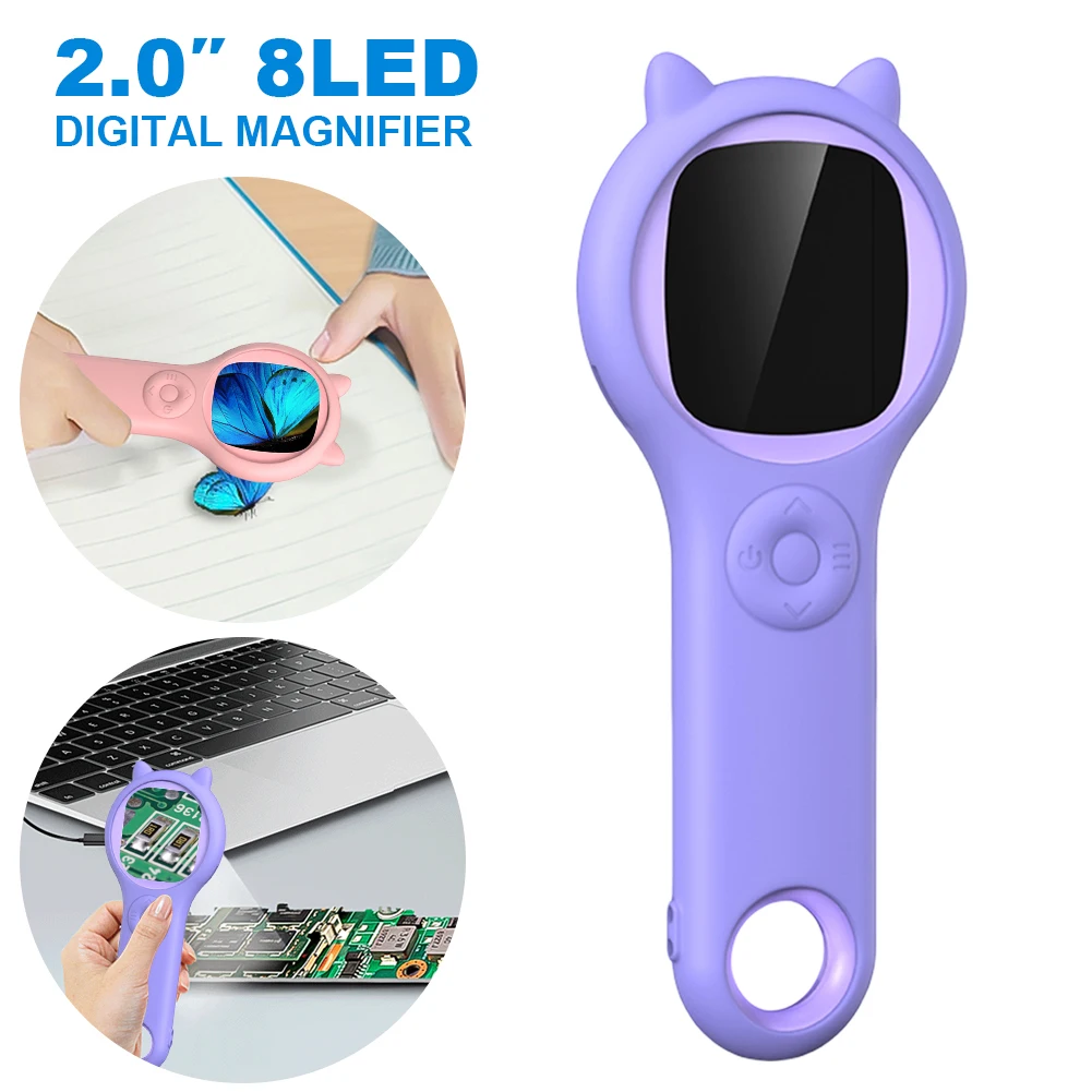 500X draagbare digitale microscoop 2 inch IPS-scherm Kindermicroscoop Handheld zakmicroscoop Biologische apparatuur voor kinderen