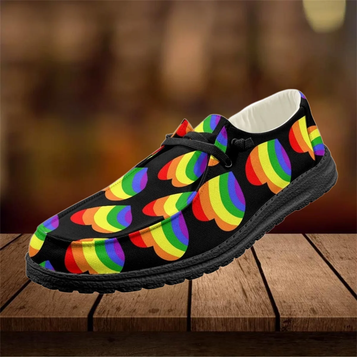 INSTANTARTS Summer Flat Female Shoes Hot LGBT Rainbow Pattern Walking Shoes for Women Casual Dude Loafers Teenager Zapatos Mujer