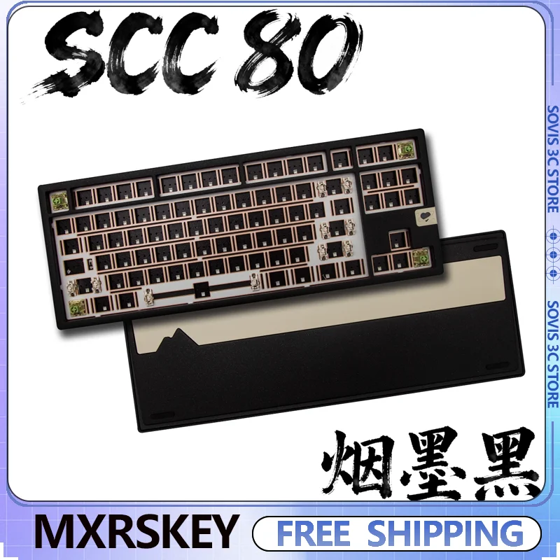 

SCC80 Mechanical Keyboard Kit Tri-Mode Wireless Bluetooth Hot-swap Aluminum Alloy Case Gasket Custom 80% RGB Gaming Keyboards