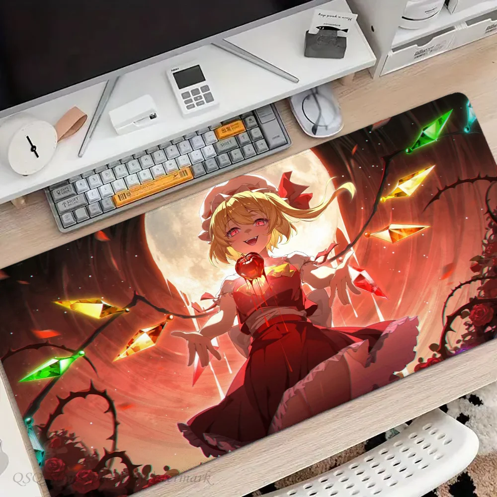 Flandre Scarlet Game T-TouHou P-Project Mousepad Mouse Mat Desk Mat With Pad Gaming Accessories Prime Gaming XXL Keyboard Pad