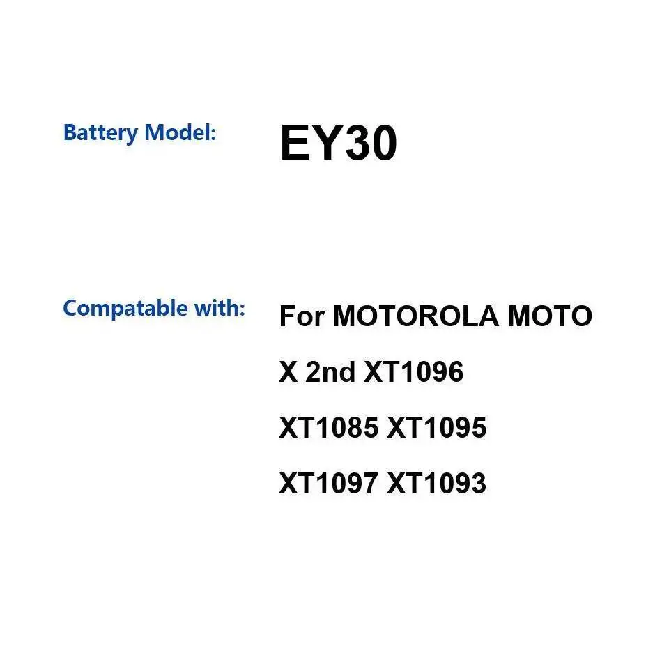 Аккумулятор мобильного телефона EY30 2160 мАч для Motorola Moto X 2Nd XT1096 XT1085 XT1095 XT1097 XT1093 Аккумулятор мобильного телефона EY30 2160 мАч для Motorola Moto X 2Nd XT1096 XT1085 XT1095 XT1097 XT1093
