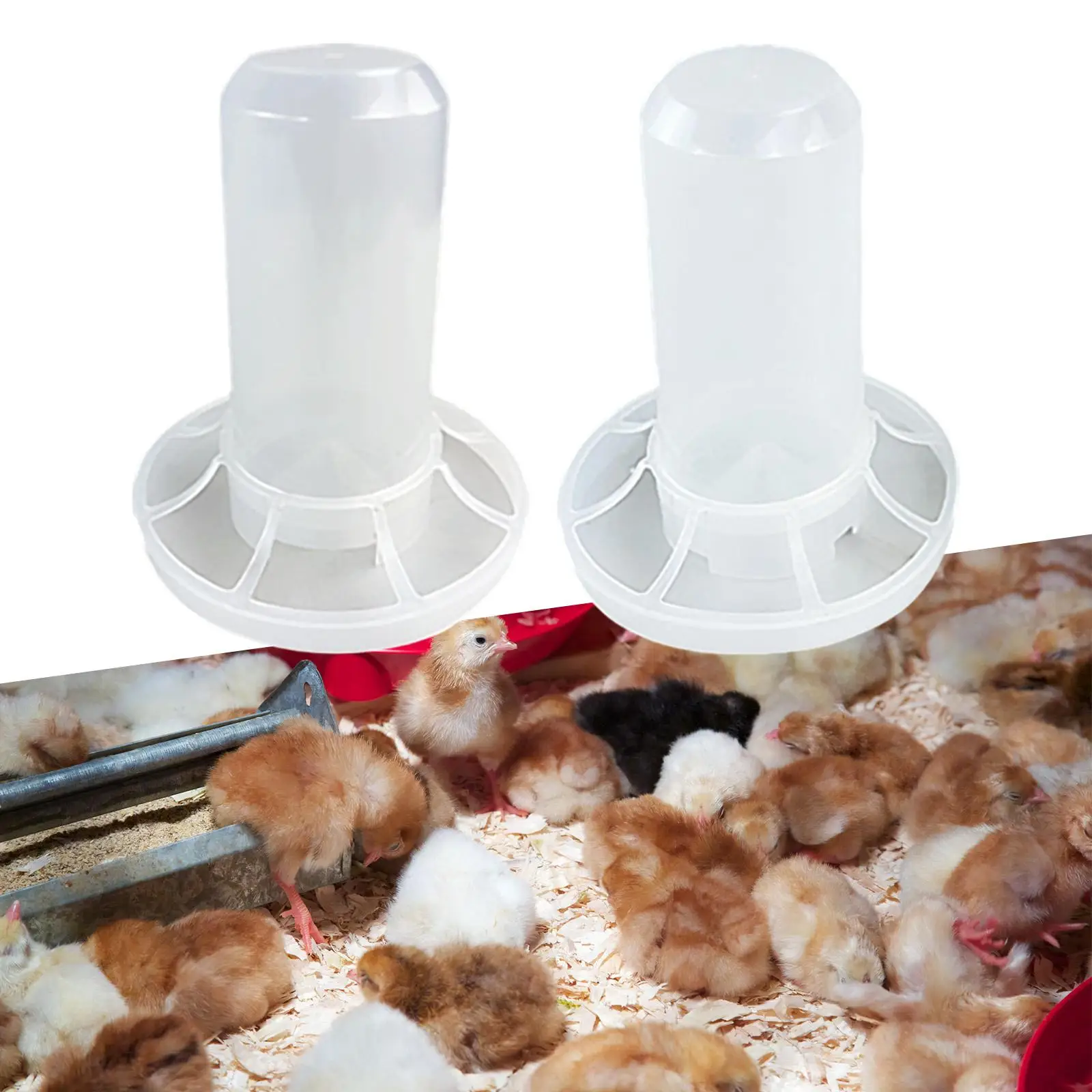 وحدة تغذية الدجاج الأوتوماتيكية، دلو مستلزمات الدجاجة مع منافذ لحديقة الحمام والبط والديك #1