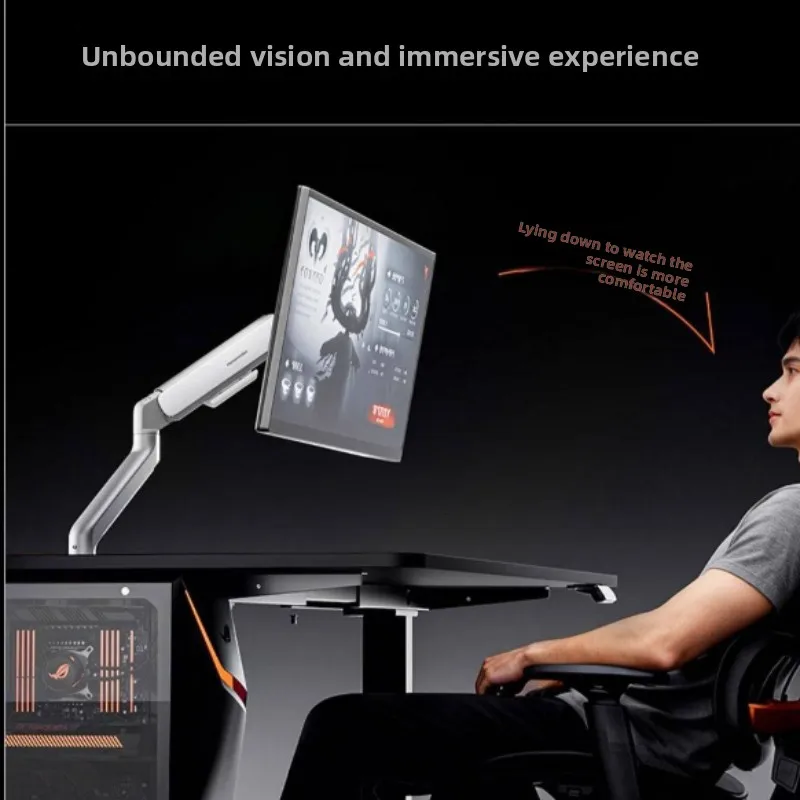 Secondary Screen Monitor Arm Durable Smooth Operation Visual Tilt Adjust Stable Portable Large Screen Desktop Bracket