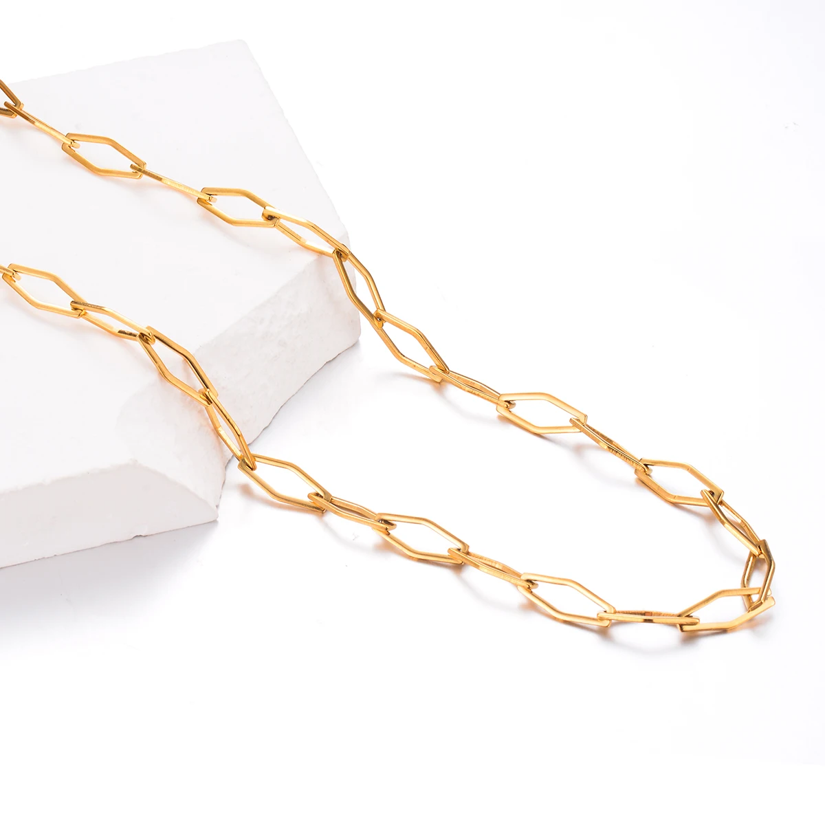 Großhandel 1 Meter/Stück Edelstahl Rhombus-Gliederkette für DIY Halskette Armband Fußkette Schmuckherstellung Großpackung Kette Goldfarbe – Detail 4