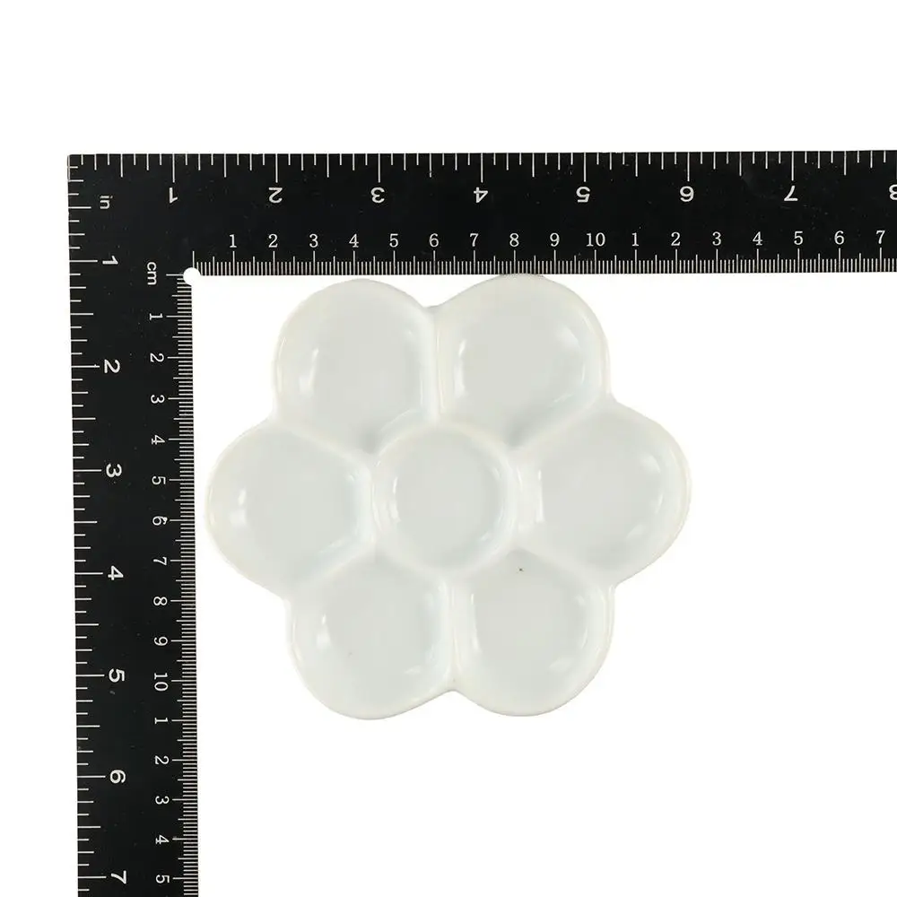 6/7/8/9 сеток, керамическая палитра красок, портативная многоразовая палитра красок, поднос в форме цветка, белая фарфоровая палитра, акварельная тарелка