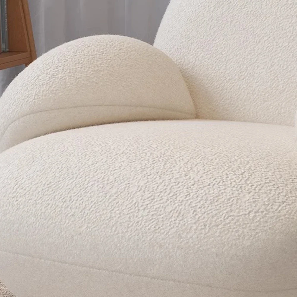 الأبيض Kawaii مسند الرأس كراسي غرفة المعيشة الفاخرة القراءة التأمل كراسي كسول أريكة استرخاء كرسي معدني ديكور المنزل #4