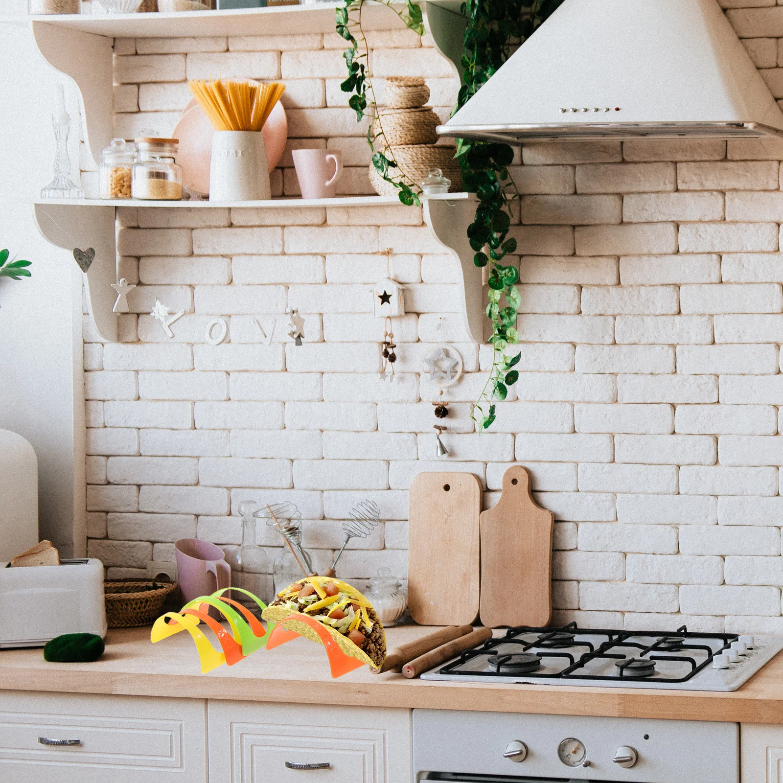 

50 шт., пластиковый держатель для тако, подставка, прочная, легко чистящаяся, мексиканская подставка для блинов, стойка для буррито для семейных сборов, ресторана, кемпинга