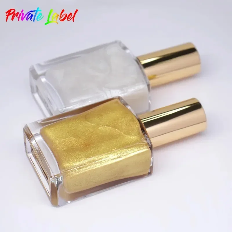 Custom 5colors Glitter Liquid Highlighter Brighten Easy To Use Long Lasting Shiny Oil Flowing Sand Beauty Black Oil Iluminador