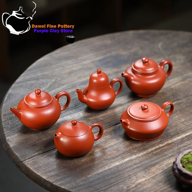 Yixing handmade purple clay teapot, raw sand, pear skin, red mud, coarse sand, horizontal teapot, tea set, teapot, single pot