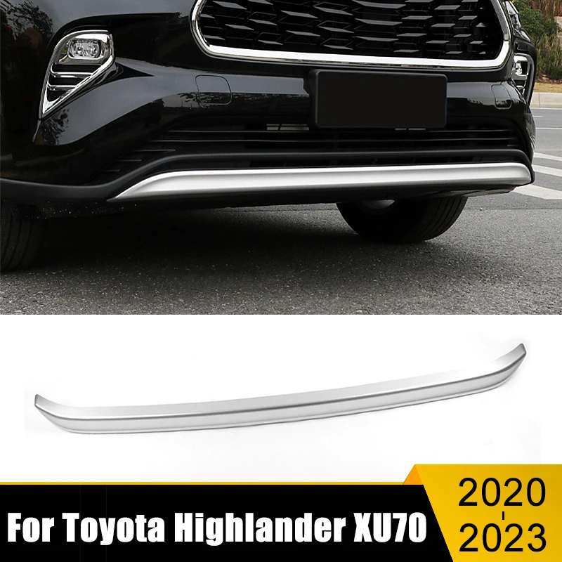 ABS Car Front Bumper Splitter Lip Spoiler Diffuser Guard Body Kit Cover Trim Sticker For Toyota Highlander XU70 Kluger 2020-2023